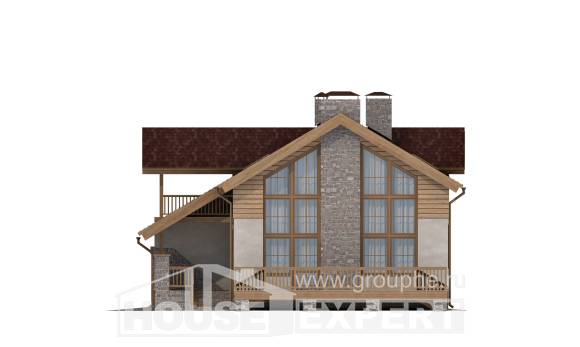 165-002-П Проект двухэтажного дома мансардой, гараж, классический коттедж из бризолита Сочи, House Expert