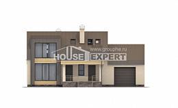 150-015-Л Проект двухэтажного дома с мансардным этажом и гаражом, скромный домик из газобетона, Сочи