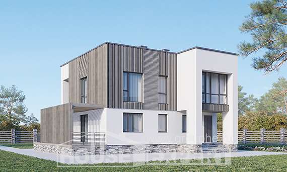 150-017-П Проект двухэтажного дома, уютный загородный дом из твинблока Сочи, House Expert