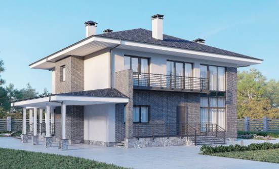 250-004-Л Проект двухэтажного дома, уютный загородный дом из газосиликатных блоков Сочи | Проекты домов от House Expert