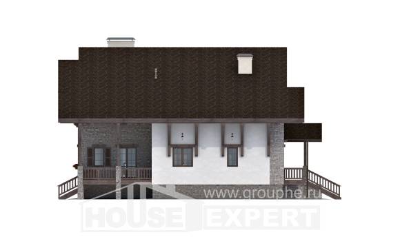 440-001-П Проект трехэтажного дома с мансардным этажом, гараж, красивый загородный дом из кирпича, Сочи