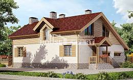 165-002-П Проект двухэтажного дома с мансардой и гаражом, красивый дом из пеноблока Сочи, House Expert