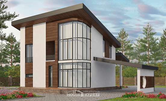 230-001-П Проект двухэтажного дома мансардой, просторный коттедж из кирпича, Сочи