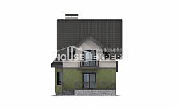 120-003-П Проект двухэтажного дома мансардой, скромный загородный дом из керамзитобетонных блоков, Сочи