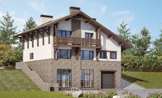 305-002-П Проект трехэтажного дома с мансардой, классический домик из кирпича, Сочи