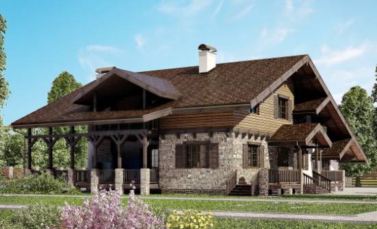 320-002-П Проект двухэтажного дома с мансардой, уютный загородный дом из кирпича, Сочи