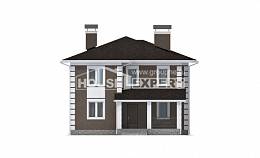 185-002-П Проект двухэтажного дома, простой дом из бризолита Сочи, House Expert