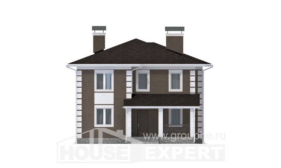 185-002-П Проект двухэтажного дома, простой дом из бризолита Сочи, House Expert