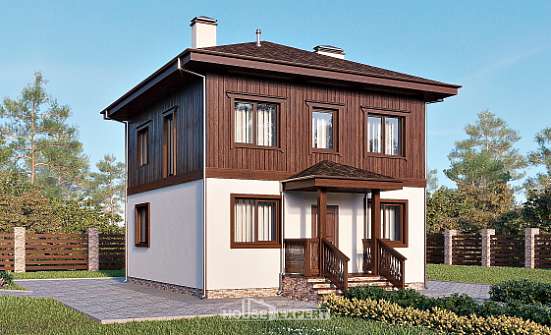 100-006-Л Проект двухэтажного дома, экономичный домик из поризованных блоков Сочи | Проекты домов от House Expert