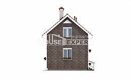 045-001-Л Проект двухэтажного дома мансардой, компактный домик из твинблока Сочи, House Expert