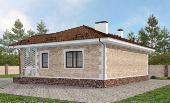 065-002-П Проект бани из кирпича Сочи | Проекты одноэтажных домов от House Expert