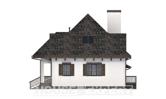 110-002-Л Проект двухэтажного дома с мансардой и гаражом, доступный загородный дом из бризолита Сочи, House Expert