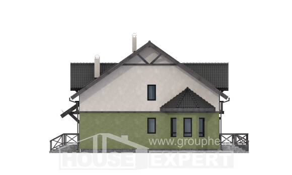 120-003-П Проект двухэтажного дома мансардный этаж, уютный коттедж из керамзитобетонных блоков Сочи, House Expert
