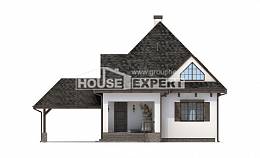 110-002-Л Проект двухэтажного дома с мансардным этажом, гараж, уютный домик из теплоблока Сочи, House Expert