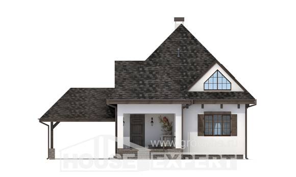 110-002-Л Проект двухэтажного дома с мансардным этажом, гараж, уютный домик из теплоблока Сочи, House Expert