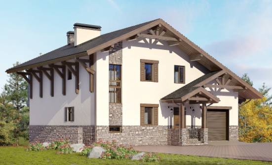 305-002-Л Проект трехэтажного дома с мансардой, красивый коттедж из кирпича, Сочи