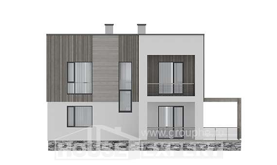 150-017-П Проект двухэтажного дома, экономичный коттедж из теплоблока Сочи, House Expert