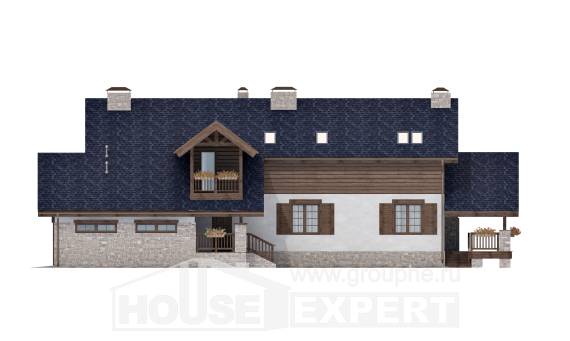 280-003-Л Проект двухэтажного дома с мансардой и гаражом, красивый коттедж из арболита, Сочи