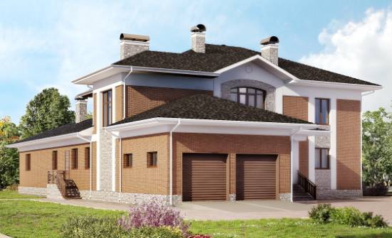 520-002-Л Проект трехэтажного дома и гаражом, современный коттедж из пеноблока, Сочи
