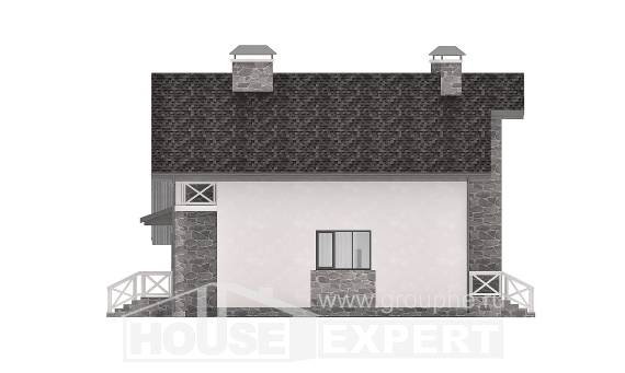 180-017-Л Проект двухэтажного дома с мансардным этажом и гаражом, просторный загородный дом из теплоблока, Сочи