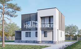 150-017-П Проект двухэтажного дома, скромный домик из твинблока Сочи, House Expert