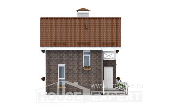 045-001-Л Проект двухэтажного дома с мансардой, простой коттедж из поризованных блоков Сочи, House Expert